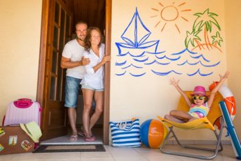 Happy family on summer vacation. Travel and adventure concept