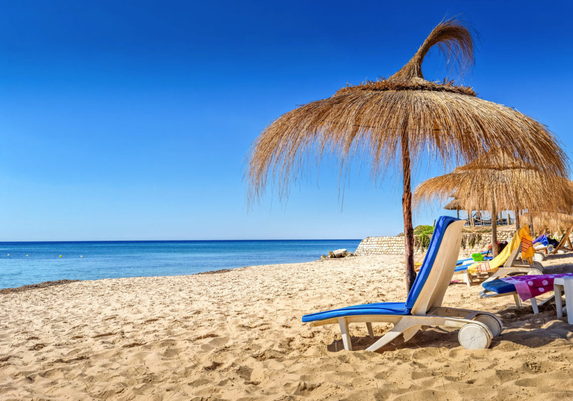 Landscape in a beach in Hammamet, Tunisia